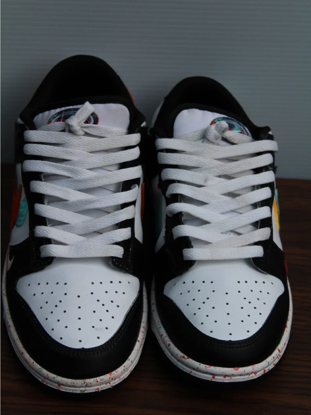 Nike Dunk Low DF4623-131 women Black/White Colorblock Lace-Up Low Top